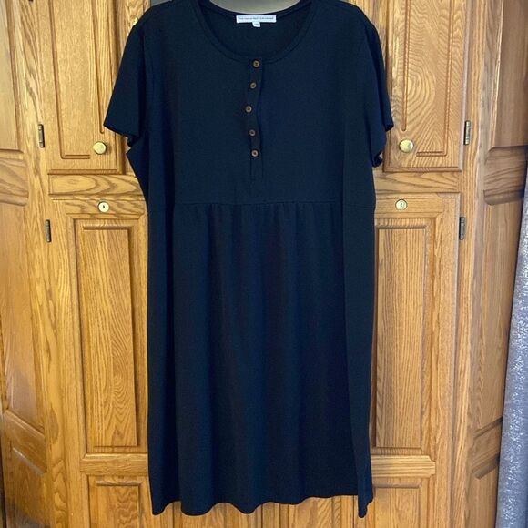 Casual Oversized Relaxed Fit Black High waisted Maternity Nursing Friendly Dress - Picture 1 of 7